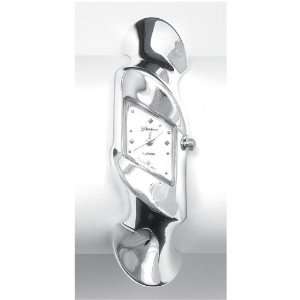  Mariell ~ Sleek Silver Twisted Bangle Watch: Jewelry