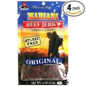 Mariani Foods Premium Australian Beef Jerky, Original, 4 Ounce Bag 