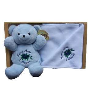  Blue Personalized Gift Set for Boy Bear n Blanket Gift Set Baby