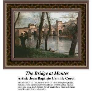  The Bridge at Mantes, Cross Stitch Pattern PDF Download 