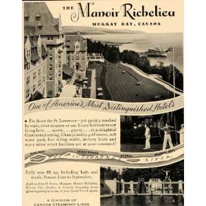  1936 Ad Manoir Richelieu Luxury Hotel Canada Archery 