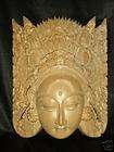 12 White Croc Wood Lord Rama Buddha Mask Wall Hanging
