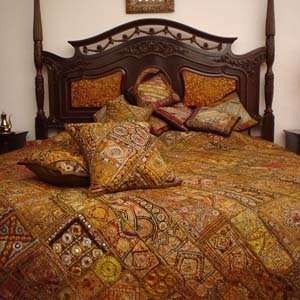  Maharaja Tapestry Patchwork Bedspread   King