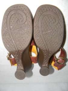 John Fluevog Brown Leather Sandals Heels Shoes Sz 9.5 W  