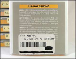 PL CIR (Circular Polarizing) Filters are for use with AF (Auto Focus 
