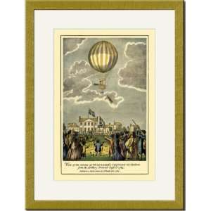  Framed/Matted Print 17x23, Ascent of Lunardis Balloon: Home & Kitchen
