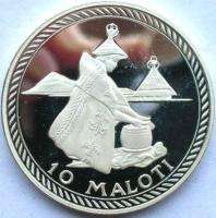 Lesotho 1976 Independence 10 Maloti Silver Coin,Proof  