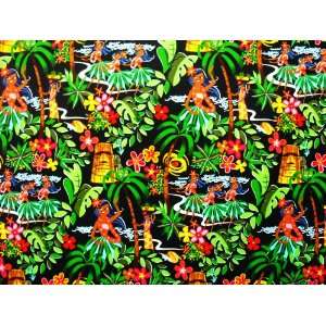  Hawaiian Leis, Luaus & Aloha Retro Look 100% Cotton Fabric 