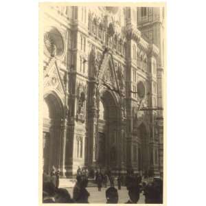  1930s Vintage Postcard Cathedral Facade Florence Italy 