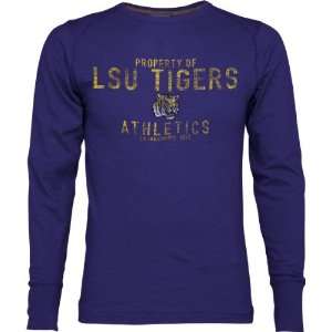  LSU Tigers Purple Classic Slub Long Sleeve Crew: Sports 