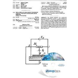  NEW Patent CD for INSULATED GATE FIELD EFFECT TRANSISTOR 