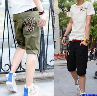 Mens Casual UK Style Leopard Pocket Shorts/Pants  