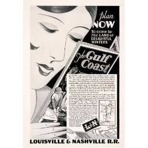  1927 Ad Louisville Nashville Railroad Gulf Coast Railway 