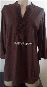 Just My Size JMS Womens Plus Size Clothing 1X 2X 3X 4X Brown Shirt Top 