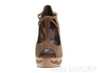 595 NEW BOX BALLY US 5.5 EUR 36 Brown Leather Open Toe Pumps High 