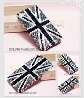 Sylvia Swarovski Crystal Bling UK flag iPhone4 case~  