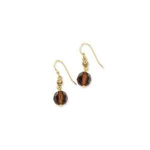  Gold tone Sienna Bezeled Colorado Crystal Drop Earrings 