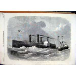    1870 Channel Railway Ferry Steam Boat Convey Trains