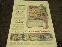 1947 Antique Kelvinator Refrigerator Ad  