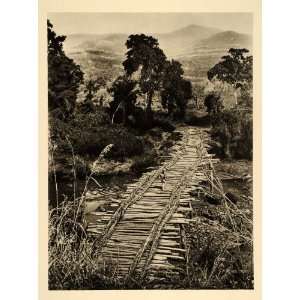  1935 Log Bridge Gojeb River Kaffa Ethiopia Landscape 