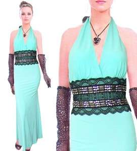 Hot Lady Formal Evening Party Blue Gown Dress S M 21174  