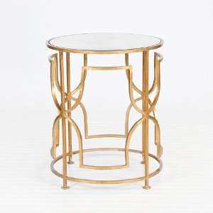  Lenora Gold Leaf Side Table: Home & Kitchen