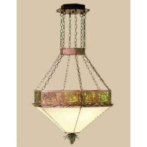  Pine Chandelier with Green Art Glass: Home Improvement