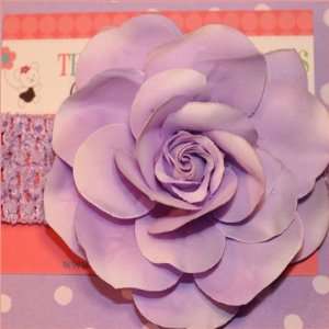    Light Purple Silk Rose Flower with Purple Headband 
