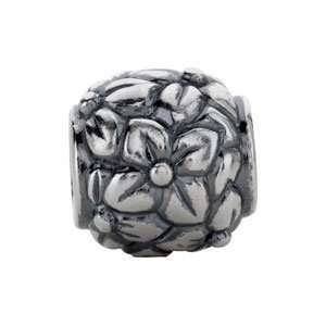  Kera Sterling Silver Floral Round Bead: Kera Beads 