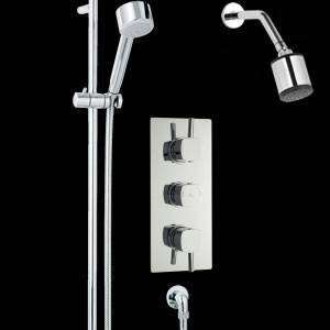   thermostatic shower valve with Kew slider rail kit and Kew fixed head
