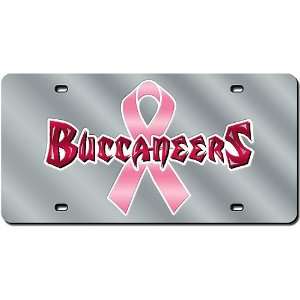 Tampa Bay Buccaneers Breast Cancer Awareness Silver Laser Tag   Tampa 