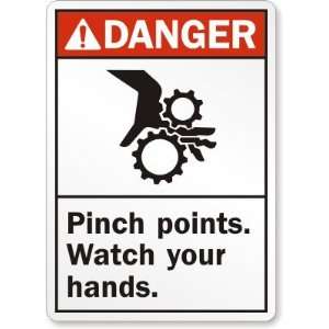  Danger (ANSI): Pinch Points Watch Your Hands (with graphic 