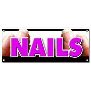   NAILS BANNER SIGN nail salon manicure spa signs: Patio, Lawn & Garden