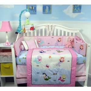  8 Piece Boutique Mermaids Baby Crib Bedding Set: Baby