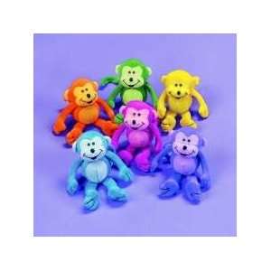  12 Neon Monkey Bean Bag Animals Toys & Games