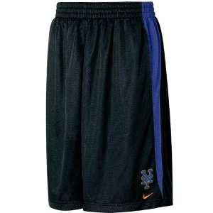  Nike New York Mets Black Rundown Mesh Shorts: Sports 