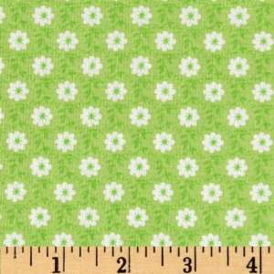  44 Wide Junebug Small Daisy Dots Green Fabric By The 