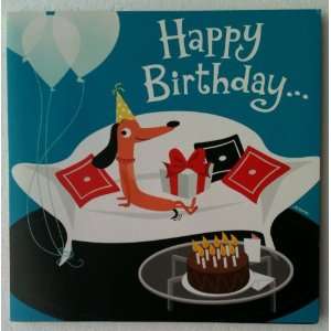 WHO LET THE DOGS OUT Musical Singing GIANT 11 Square Birthday Card 