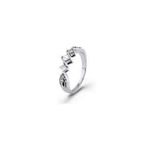  Triple Princess Diamond 14k White Gold Anniversary Ring 