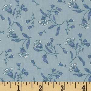  44 Wide Lites and Brights Flung Florals Blue Fabric By 