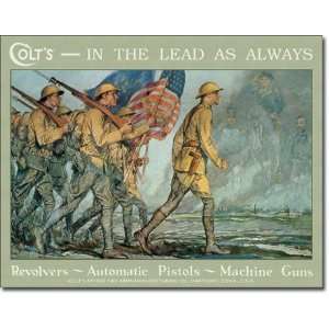  Colt   In the Lead Metal Tin Sign 16 X 12.5
