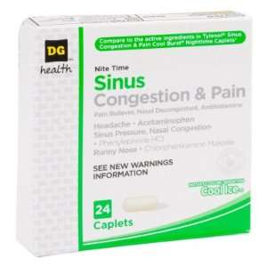   Health Nite Time Sinus Relief   Caplets, 24 ct