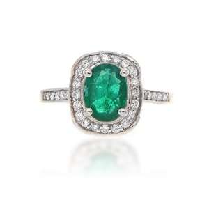  Classy Design Emerald Oval & Diamond Ring Jewelry