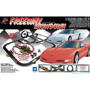   Freeway Showdown Corvette Electric Slot Car Race Set Toys & Games