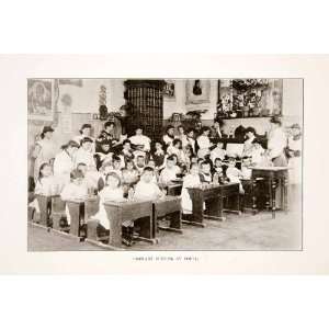  1914 Print Primary School Sofia Bulgaria Children Desks 