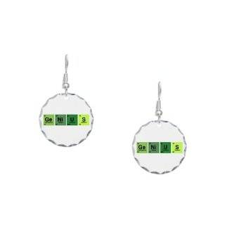 Earring Circle Charm Genius Periodic Table of Elements Science Geek 