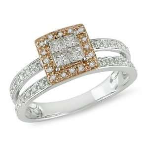  14K White Rose Gold, Diamond Ring, (.5 cttw, GH Color, I1 