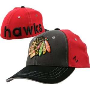 Zephyr Chicago Blackhawks Payback Stretch Fit Hat: Sports 
