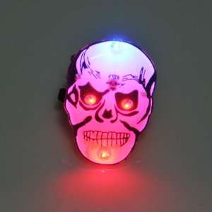   Sparkle & Shine Flashing Halloween Skull B Brooch Pin