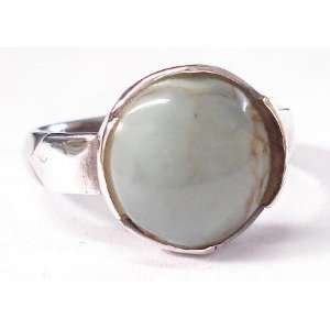 Circle Turquoise Stone Silver Ring (Size 8): Everything 